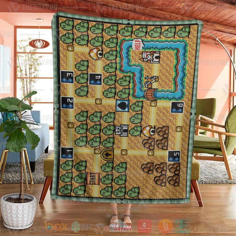 Game Super Mario Bros 3 World 1 Map Soft Blanket 1