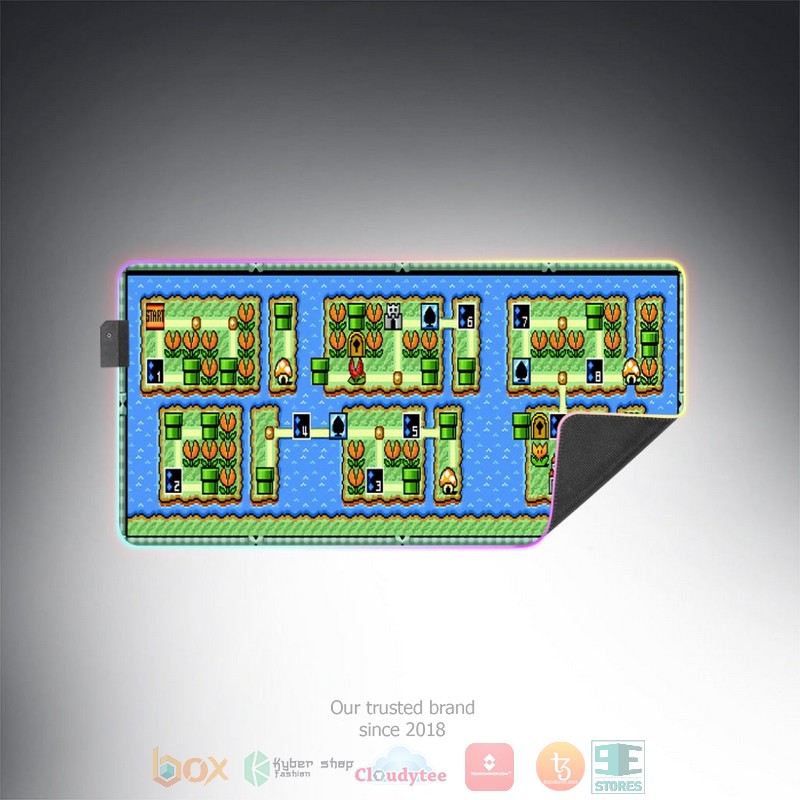 NEW Game Super Mario Bros 3 World 7 Part 3 Map Led Mousepad 3 Game Super Mario Bros 3 World 7 Part 3 Map Led Mouse Pad 1 2