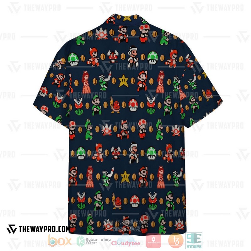 NEW Game Super Mario Characters Pattern Hawaiian Shirt, Shorts 3 Game Super Mario Characters Pattern Hawaiian Shirt 1 2