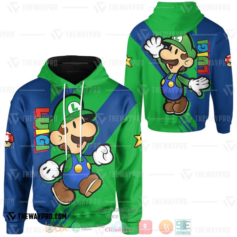 Game Super Mario Luigi 3D Hoodie