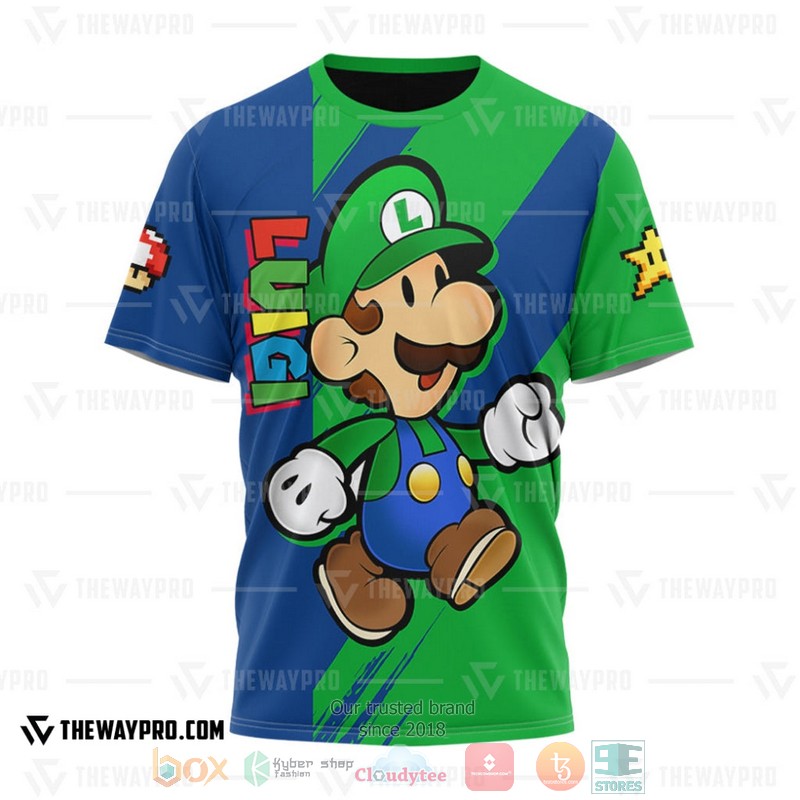 NEW Game Super Mario Luigi 3D T-Shirt 2 Game Super Mario Luigi 3D T Shirt