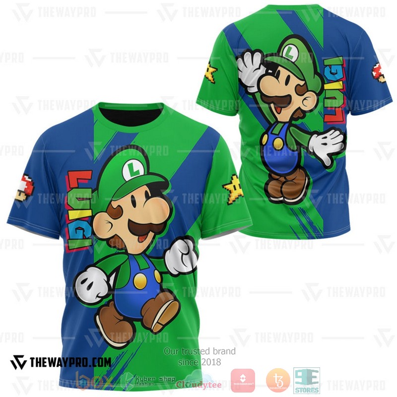 Game Super Mario Luigi 3D T Shirt 1
