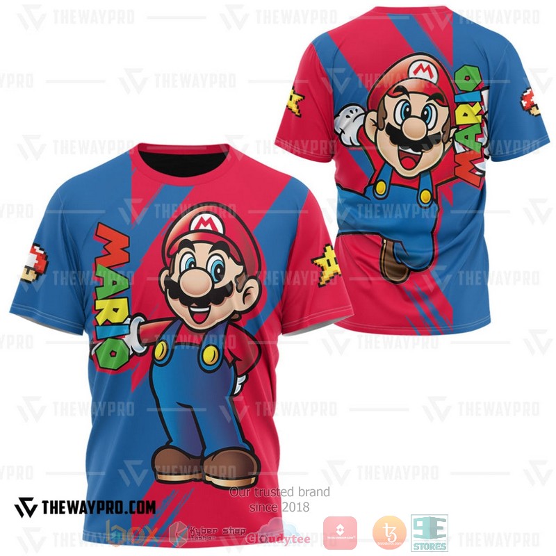 Game Super Mario Mario 3D T Shirt 1