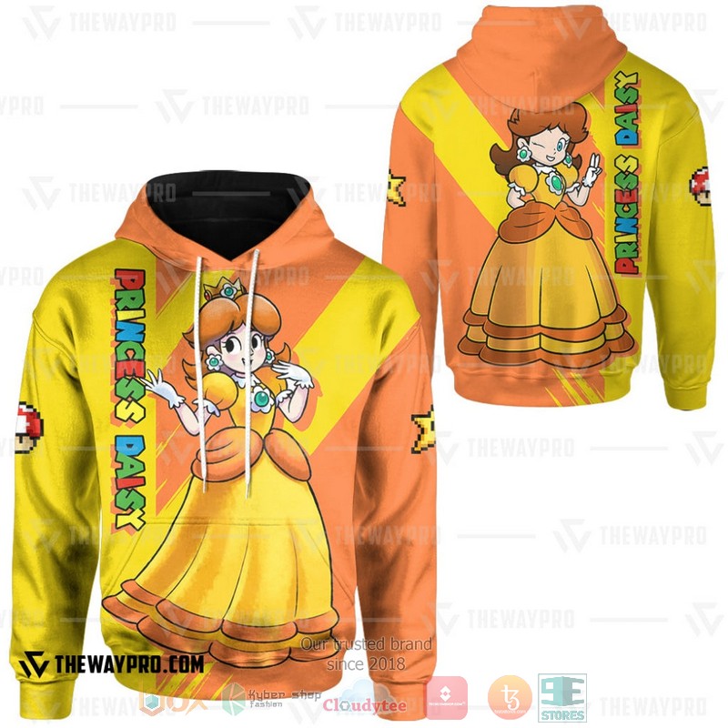 NEW Game Super Mario Princess Daisy 3D Hoodie 9 Game Super Mario Princess Daisy 3D Hoodie