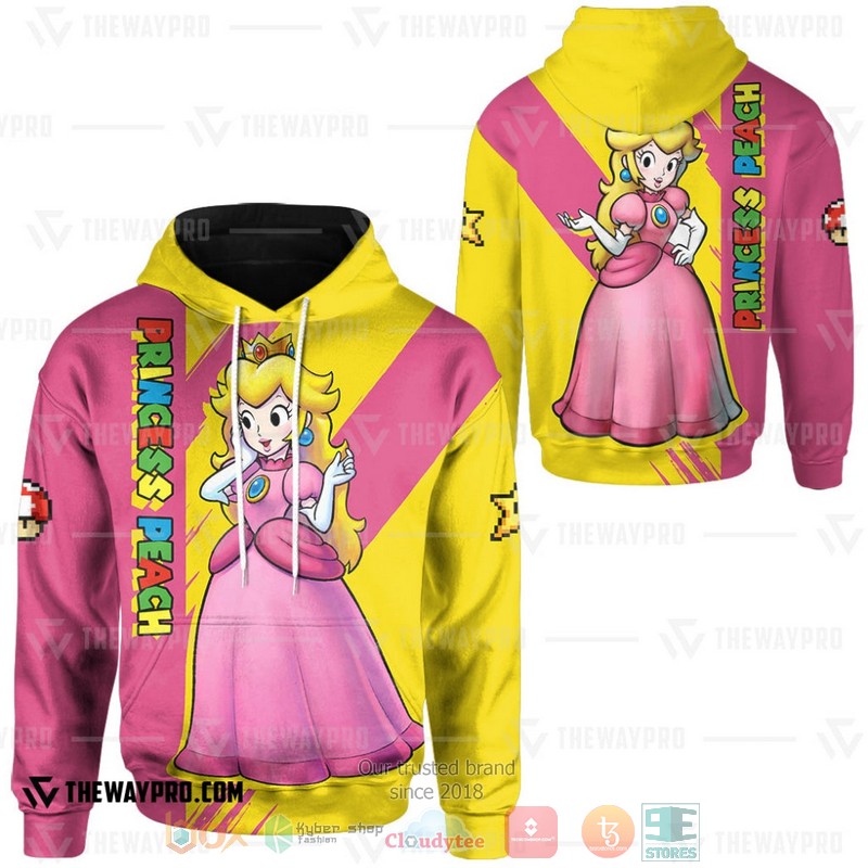 Game Super Mario Princess Peach 3D Hoodie