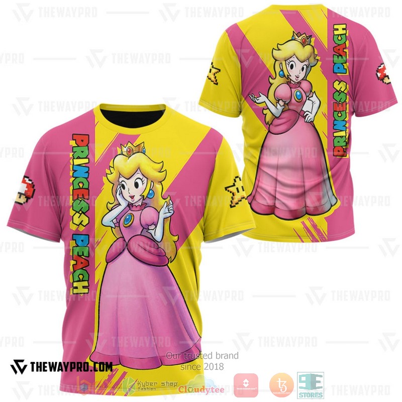 Game Super Mario Princess Peach 3D T Shirt 1