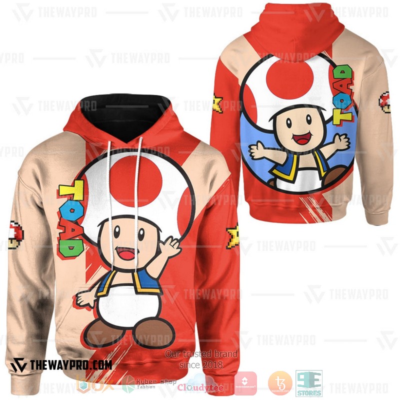 NEW Game Super Mario Toad 3D Hoodie 1 Game Super Mario Toad 3D Hoodie