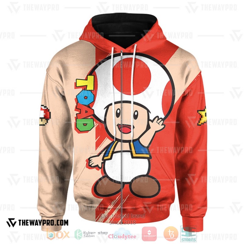 NEW Game Super Mario Toad 3D Hoodie 3 Game Super Mario Toad 3D Hoodie 1 2