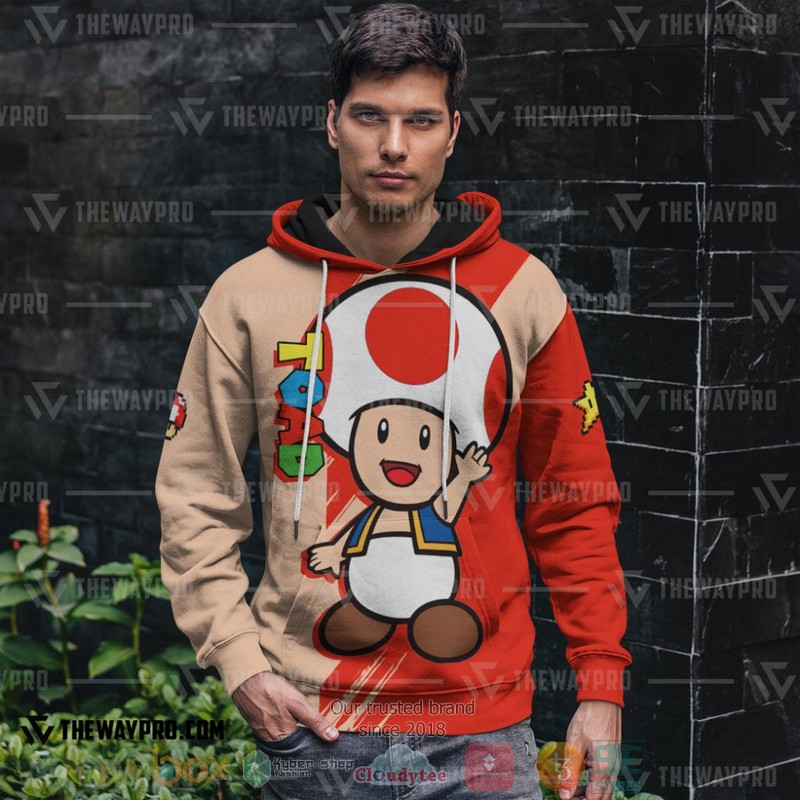 NEW Game Super Mario Toad 3D Hoodie 4 Game Super Mario Toad 3D Hoodie 1 2 3
