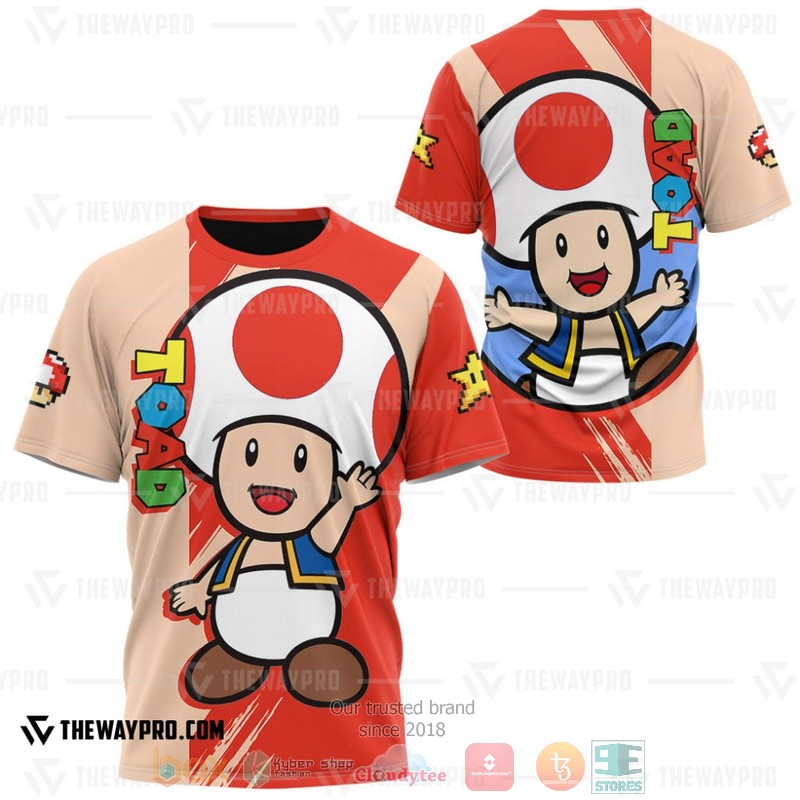 Game Super Mario Toad 3D T Shirt
