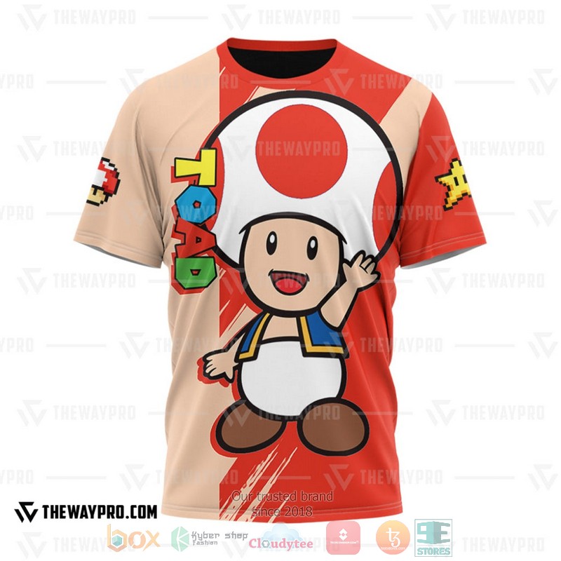 Game Super Mario Toad 3D T Shirt 1