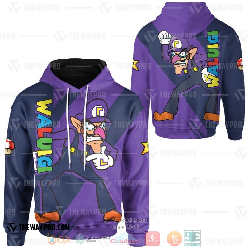 NEW Game Super Mario Waluigi 3D Hoodie 1 Game Super Mario Waluigi 3D Hoodie