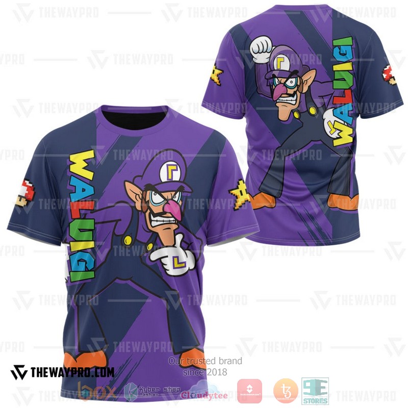 Game Super Mario Waluigi 3D T Shirt 1
