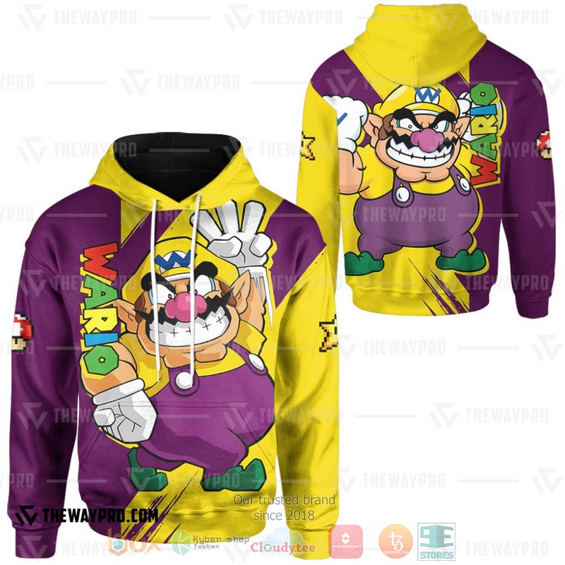 NEW Game Super Mario Wario 3D Hoodie 8 Game Super Mario Wario 3D Hoodie