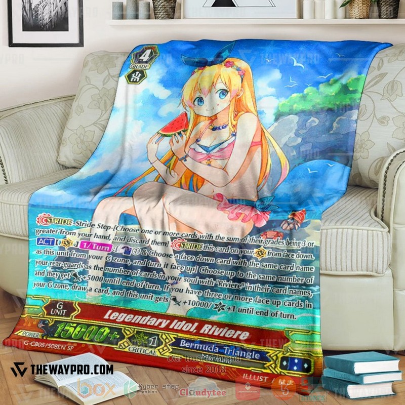 Game Vanguard Cards Legendary Idol Riviere SP Soft Blanket