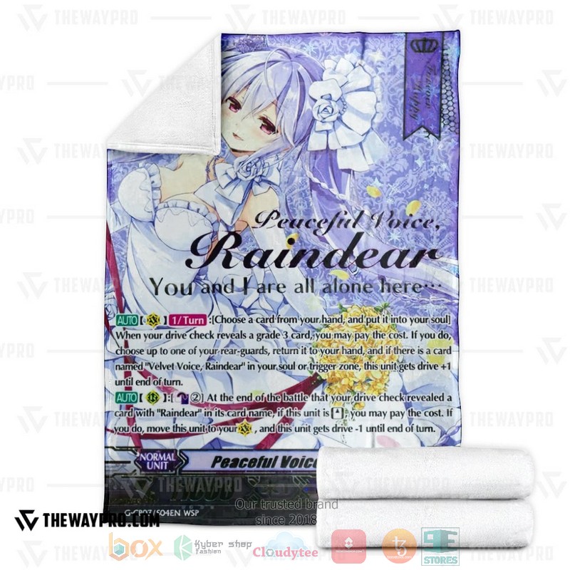 NEW Game Vanguard Cards Peaceful Voice Raindear Wedding SP Fleece Blanket 3 Game Vanguard Cards Peaceful Voice Raindear Wedding SP Soft Blanket 1 2