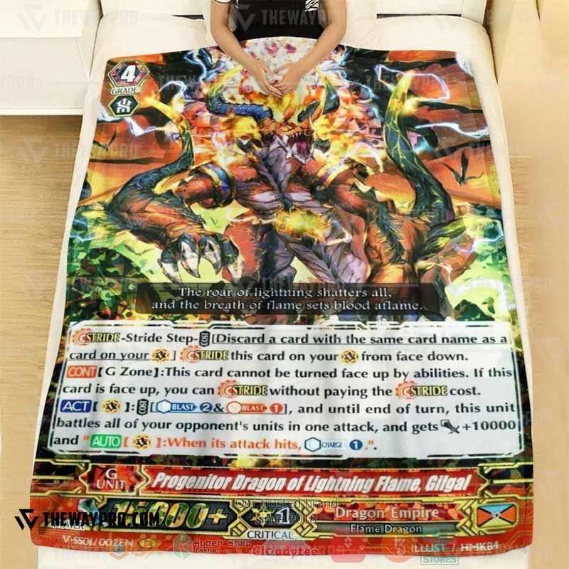 Game Vanguard Cards Progenitor Dragon of Lightning Flame Gilgal GR Soft Blanket 1