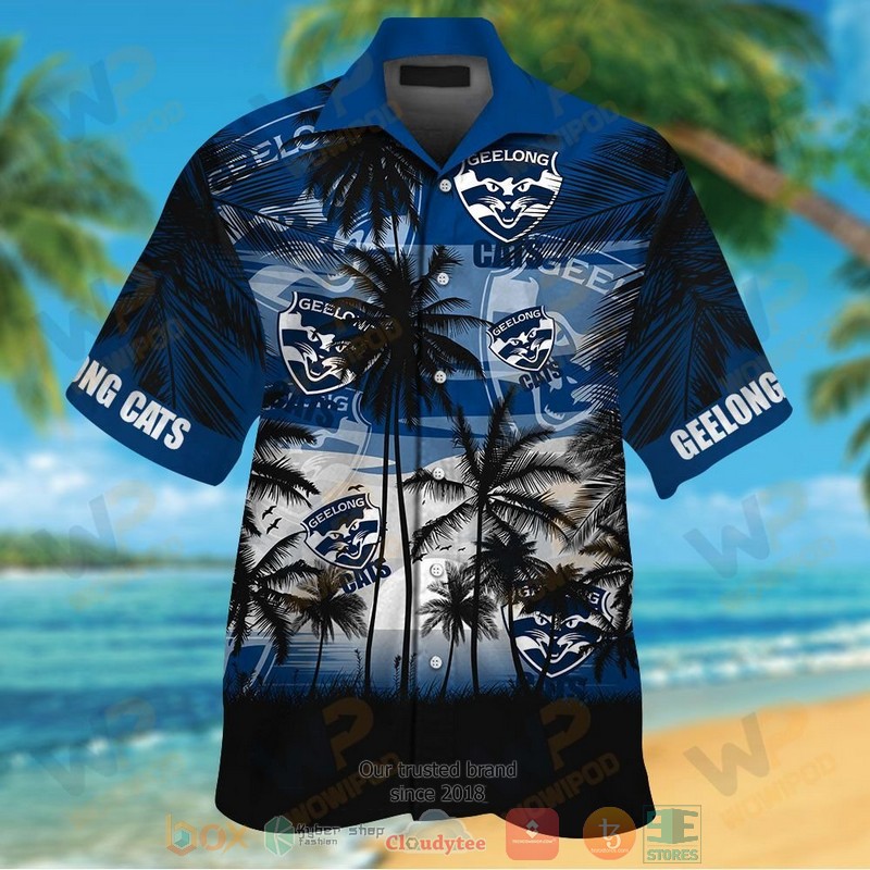 Geelong Cats Hawaiian Shirt and shorts