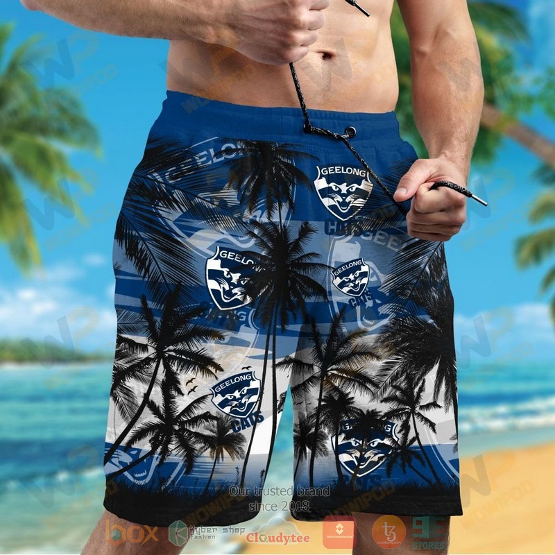 HOT Geelong Cats Hawaiian Shirt and shorts 5 Geelong Cats Hawaiian Shirt and shorts 1 2 3 4
