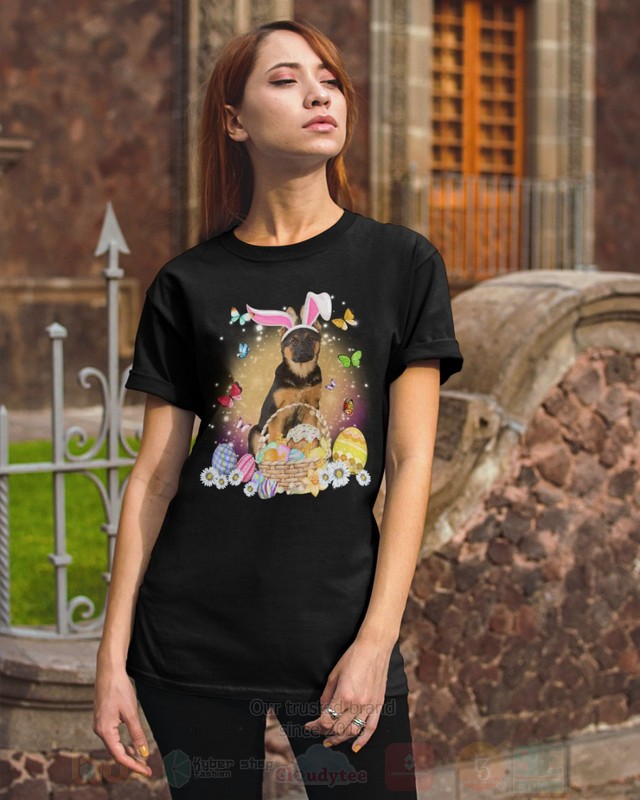 German Shepherd Brown Easter Bunny Butterfly 2D Hoodie Shirt 1 2 3 4 5 6