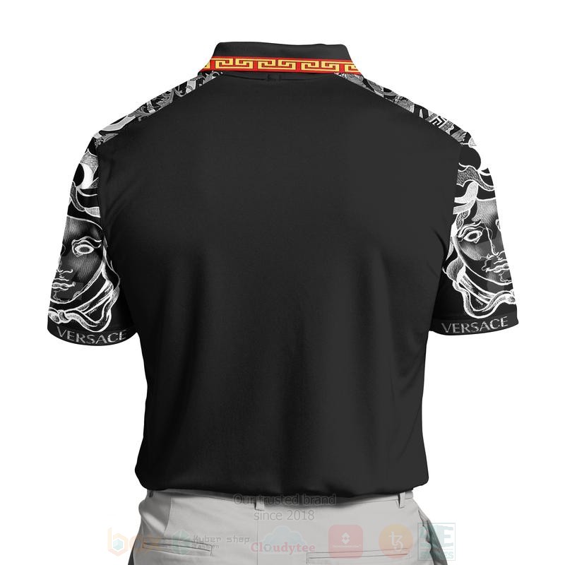 BEST Gianni Versace Medusa Signature Pattern Black-Grey All Over Print 3D Polo Shirt 2 Gianni Versace Medusa Signature Pattern Black Grey Polo Shirt 1
