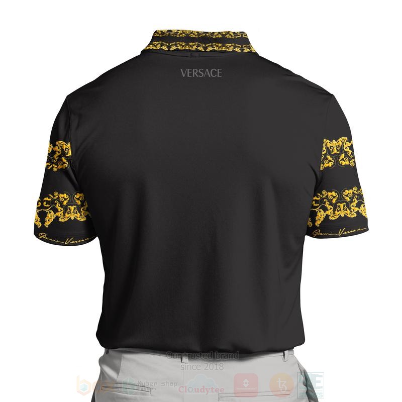 BEST Gianni Versace Pattern Full Yellow-Black All Over Print 3D Polo Shirt 2 Gianni Versace Pattern Full Yellow Black Polo Shirt 1