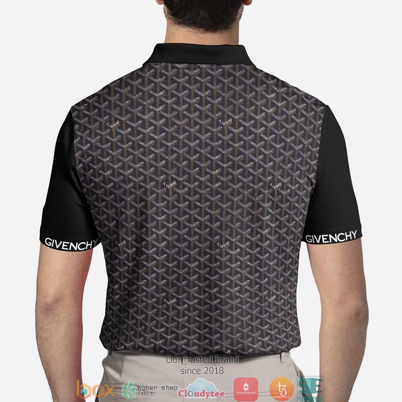 Givenchy White letter black Polo Shirt 2 Givenchy White letter black Polo Shirt 1