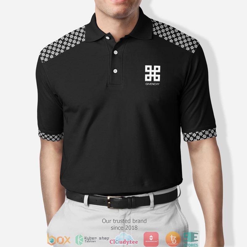 Givenchy White pattern black Polo Shirt