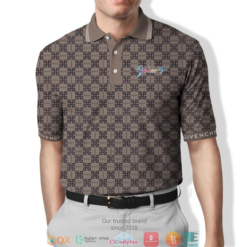 Givenchy hologram logo brown Polo Shirt