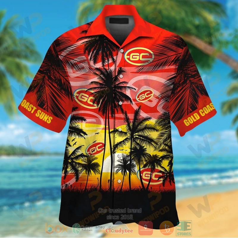 Gold Coast Suns Hawaiian Shirt and shorts