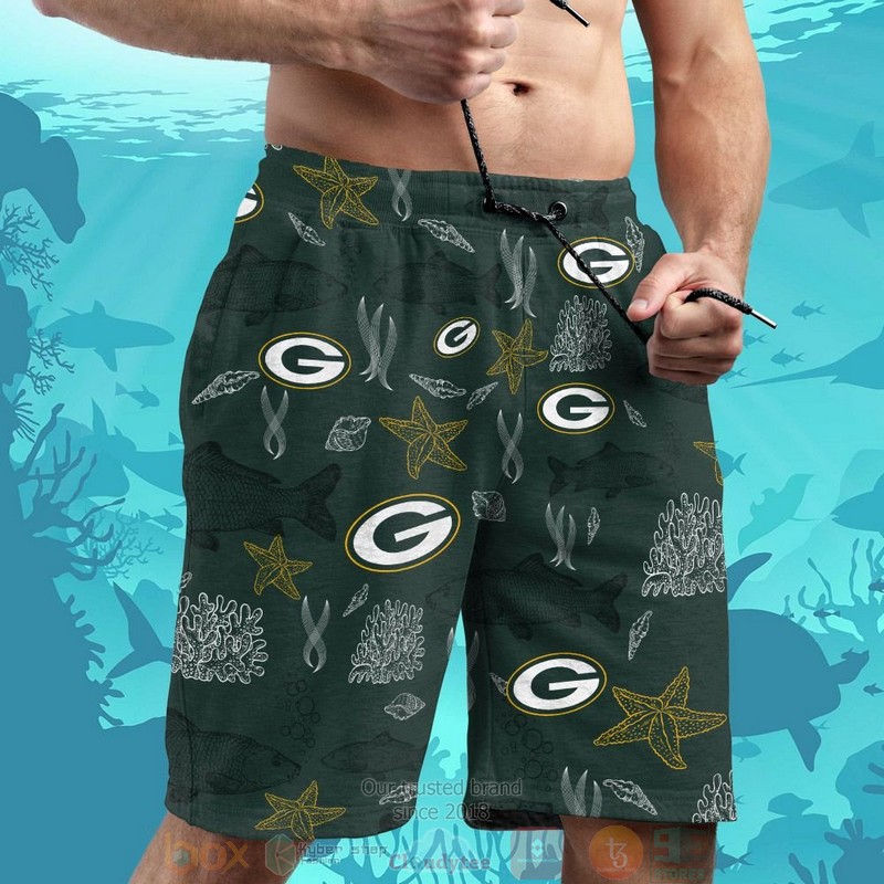 Green Bay Packers Fish hawaiian shirt and shorts 1 2 3 4