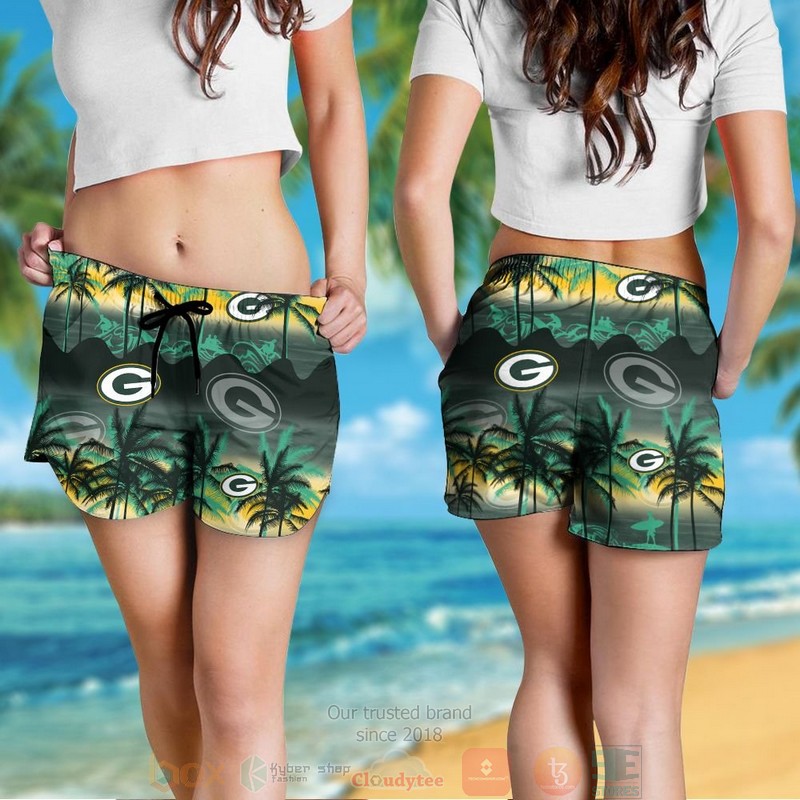 HOT Green Bay Packers palm tree hawaii shirt, shorts 4 Green Bay Packers palm tree hawaii shirt shorts 1 2 3