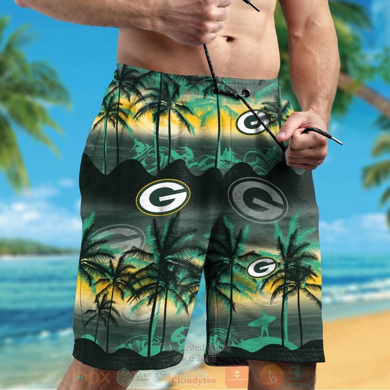HOT Green Bay Packers palm tree hawaii shirt, shorts 5 Green Bay Packers palm tree hawaii shirt shorts 1 2 3 4