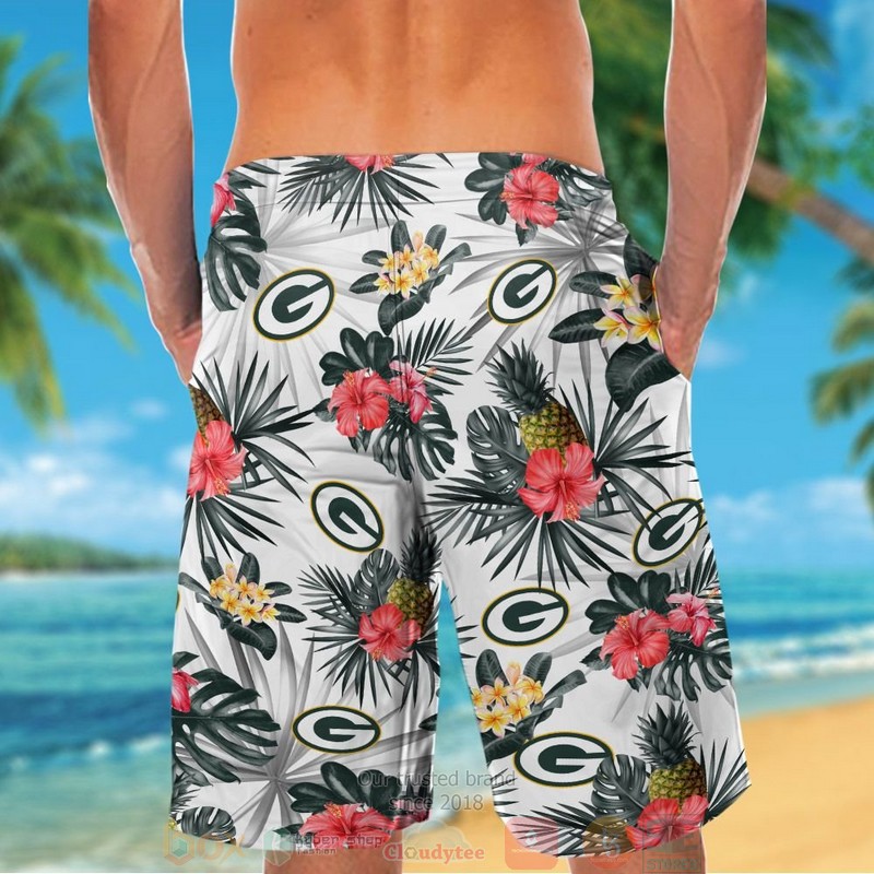 Green Bay Packers pineapple Hibiscus hawaiian shirt and shorts 1 2 3 4 5