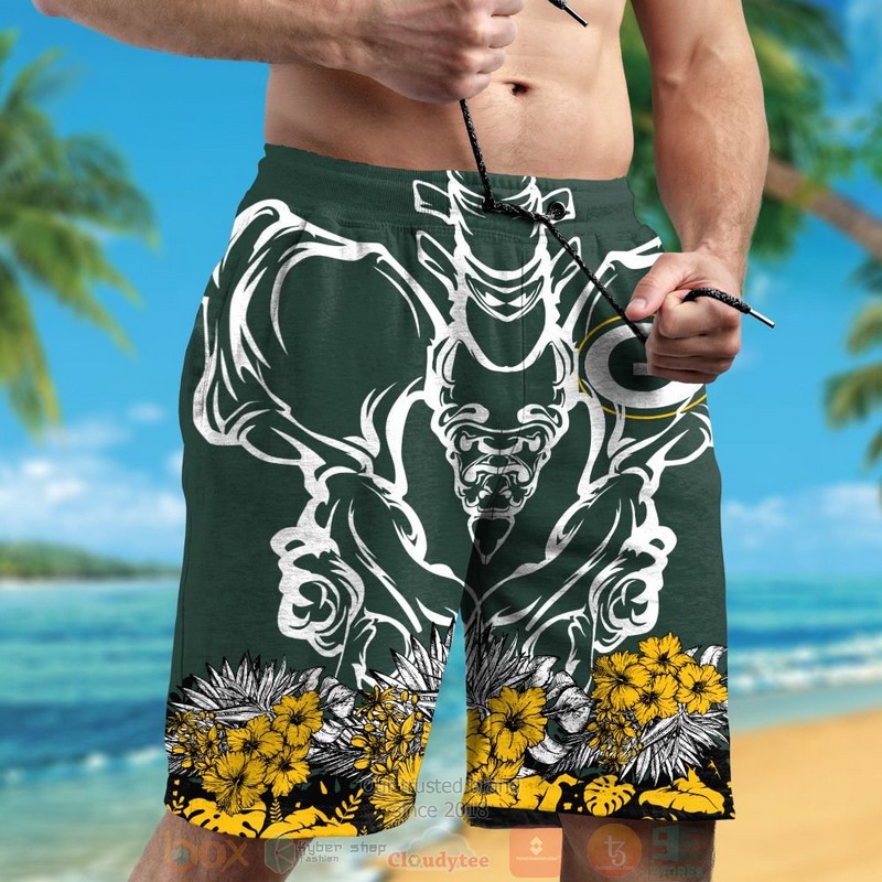 HOT Green Bay Packers yellow Hibiscus green hawaii shirt, shorts 5 Green Bay Packers yellow Hibiscus green hawaii shirt shorts 1 2 3 4