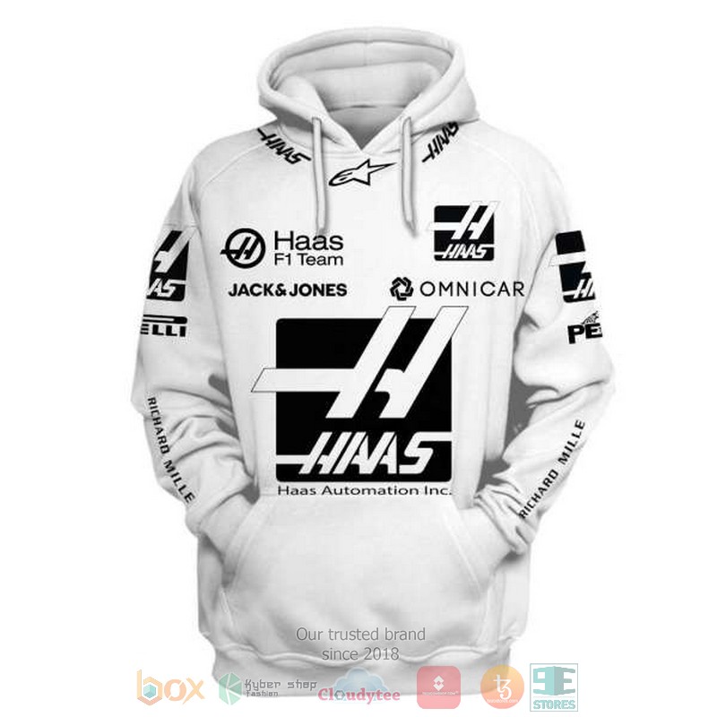 NEW Haas Automation Inc F1 team 3D shirt, hoodie 3 Haas Automation Inc F1 team 3D shirt hoodie 1 2