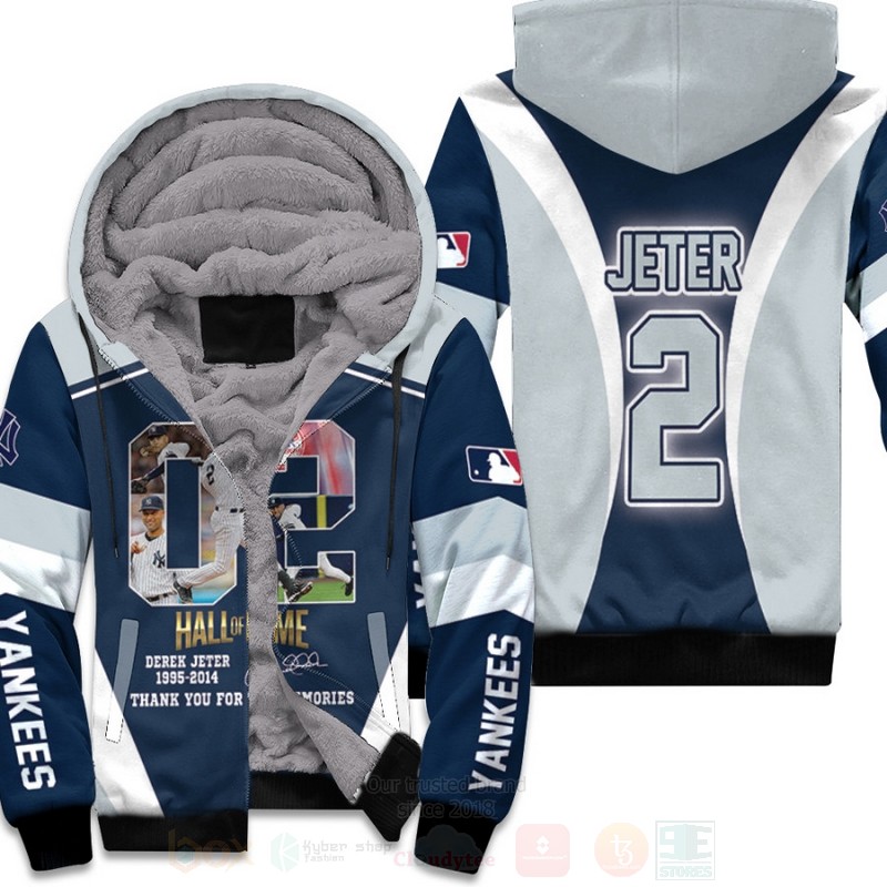 Hall Of Fame Derek Jeter 2 1995 2014 Signature 3D Fleece Hoodie