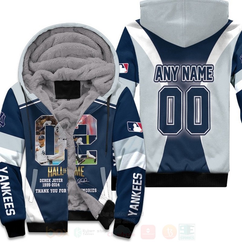Hall Of Fame Derek Jeter 2 1995 2014 Signature Thanks For Memories Personalized 3D Fleece Hoodie