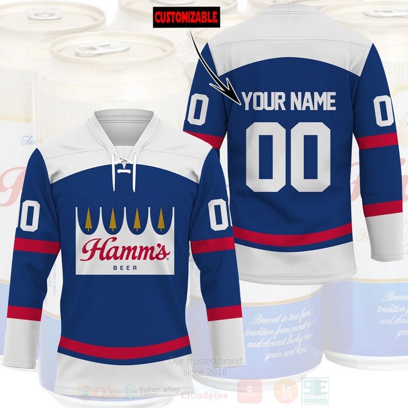 BEST Hamms Beer Personalized Hockey Shirt 2 Hamms Beer Personalized Hockey Jersey Shirt