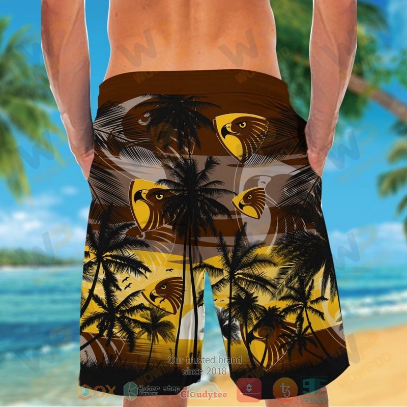 Hawthorn Hawks Hawaiian Shirt and shorts 1 2 3 4 5