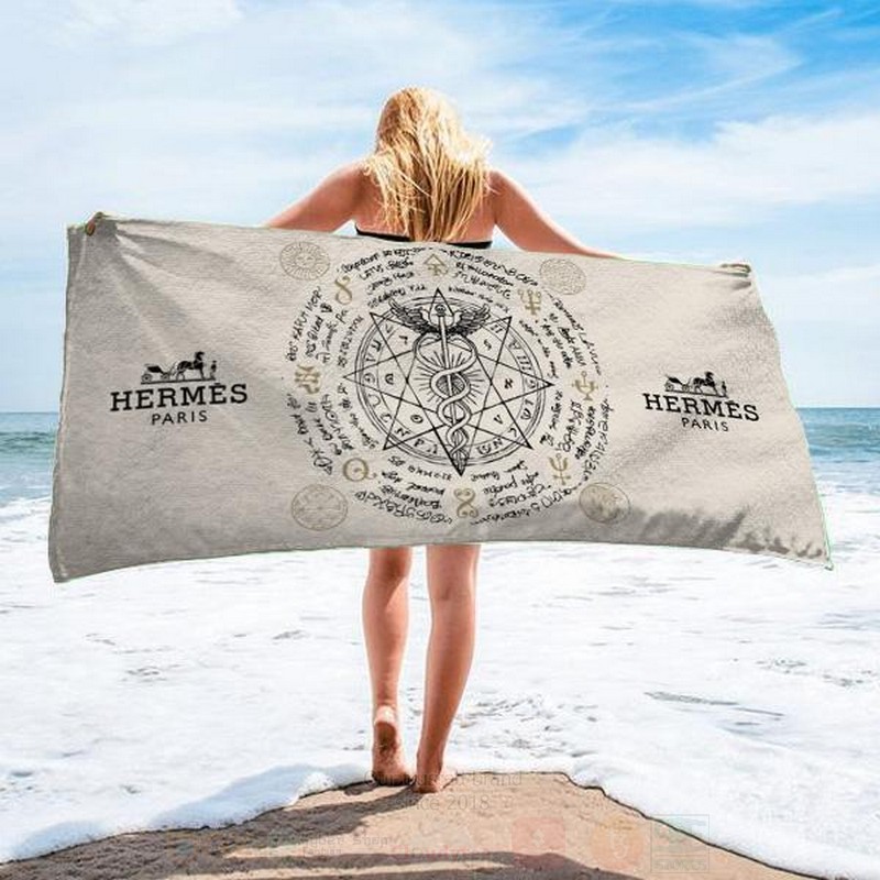 Hermes Paris Caduceus Microfiber Beach Towel 1