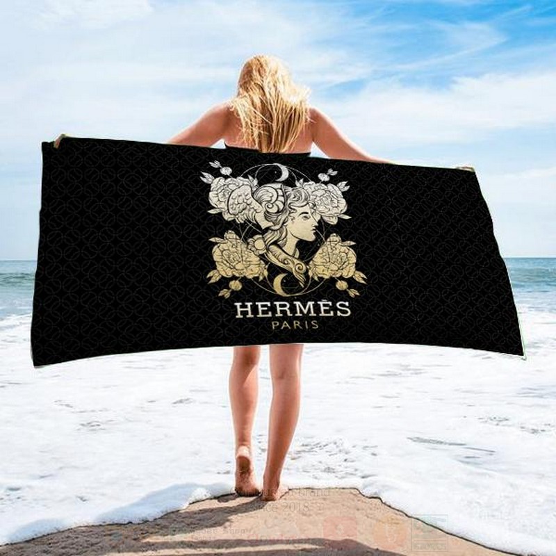 Hermes Paris Goddess Microfiber Beach Towel 1