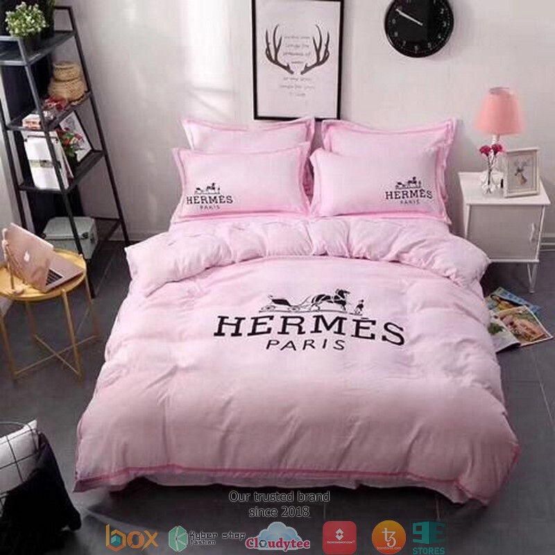Hermes Paris Pink Duvet cover bedding set