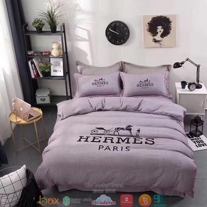 Hermes Paris Purple Duvet cover bedding set
