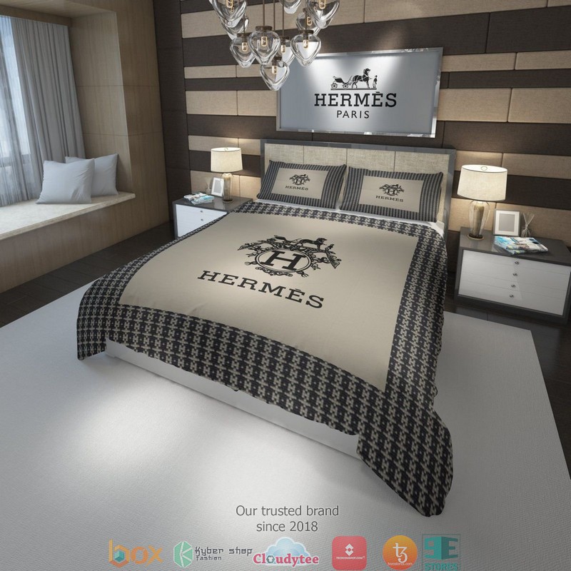 Hermes chain hook pattern Duvet cover bedding set