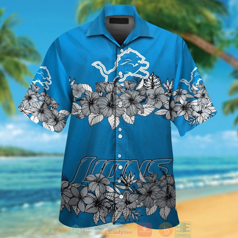 HOT Hibiscus Detroit Lions hawaii shirt, shorts 13 Hibiscus Detroit Lions hawaii shirt shorts