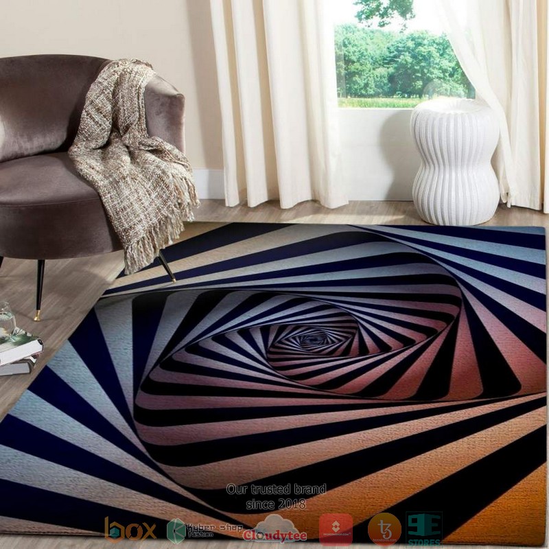 Hole Stripe 3d illusion Rug Carpet
