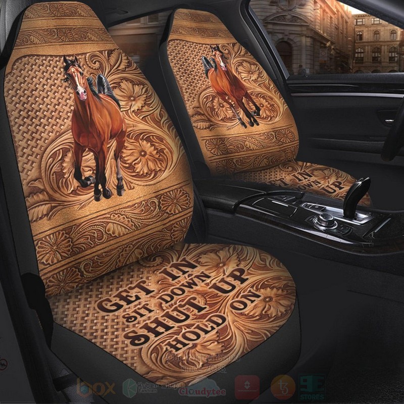 Horse Flower Get In Sit Down Shut Up Hold On Car Seat Covers