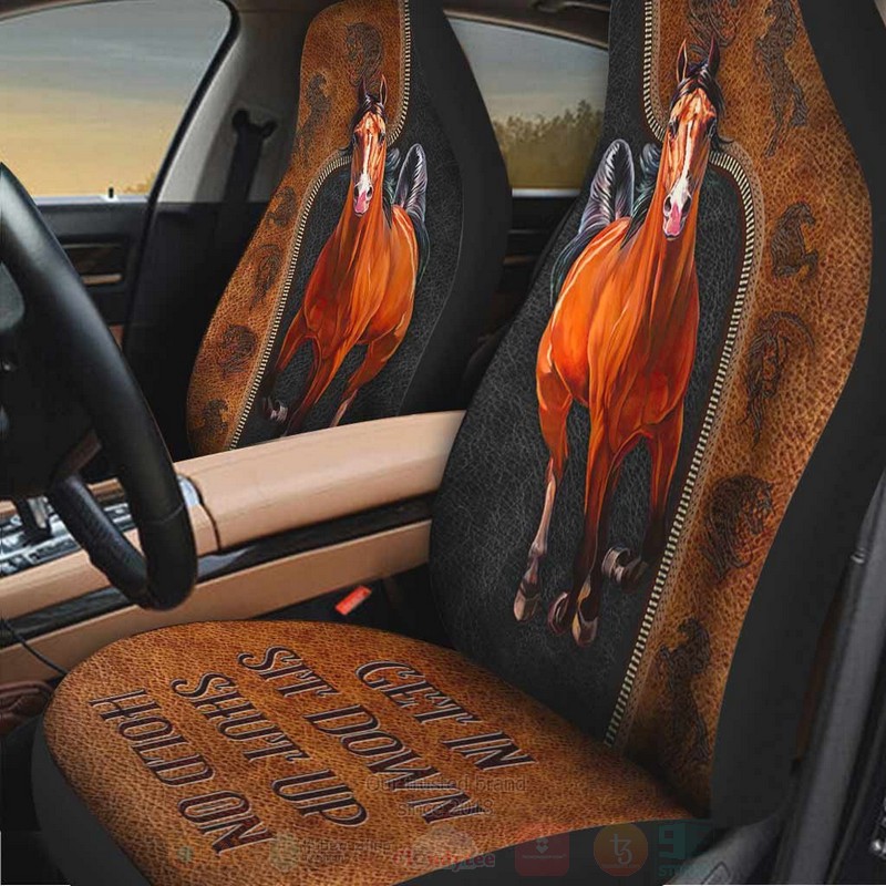 BEST Horse Get In Sit Down Shut Up Hold On 3D Car Seat Covers 4 Horse Get In Sit Down Shut Up Hold On Car Seat Covers 1 2 3