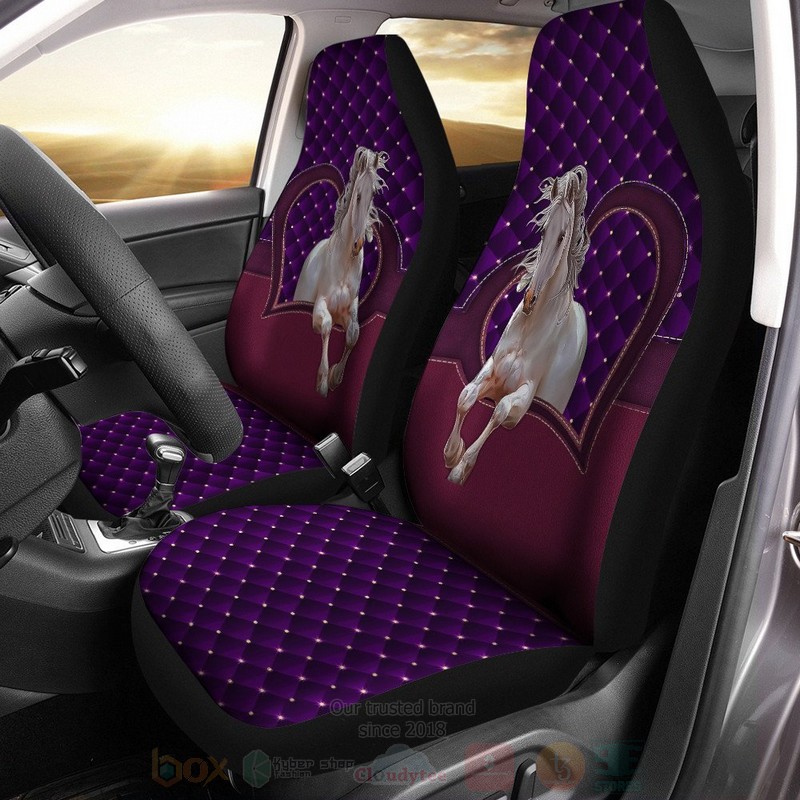 Horse Purple Heart Car Seat Covers 1